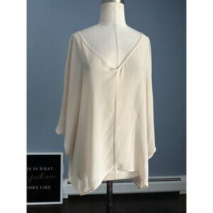 NAKED ZEBRA beige Sheer split sleeve Dolman Sleeve Top. Gently used. MED